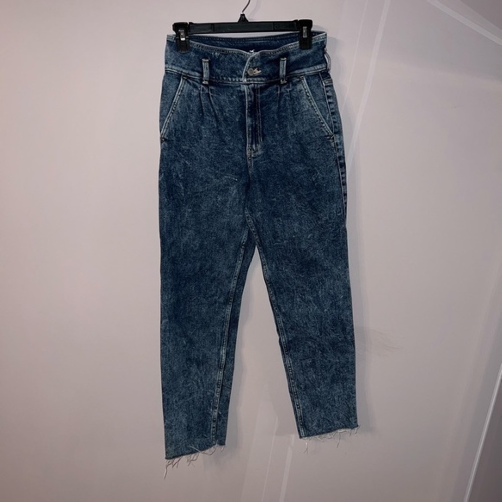 Navy blue ultra high rise mom jean Hollister vintage stretch 5R W27 L27